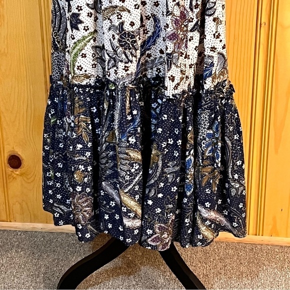 Cara Cara Round Hill Batik Midi Dress Sz-S - Picture 6 of 12